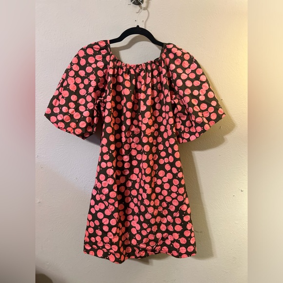 Free People Pink/chocolate Combo Jodie Printed Tunic Flowy Oversized XS - Picture 5 of 6